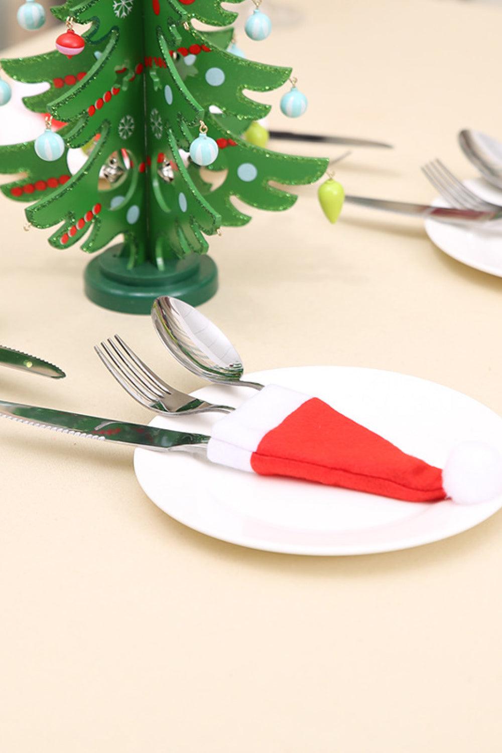 10-Pack Christmas Hat Shaped Cutlery Covers - Flyclothing LLC