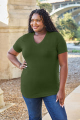 Basic Bae Full Size V-Neck Short Sleeve T-Shirt - Flyclothing LLC