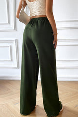 Drawstring Wide Leg Pants with Pocketed - Flyclothing LLC