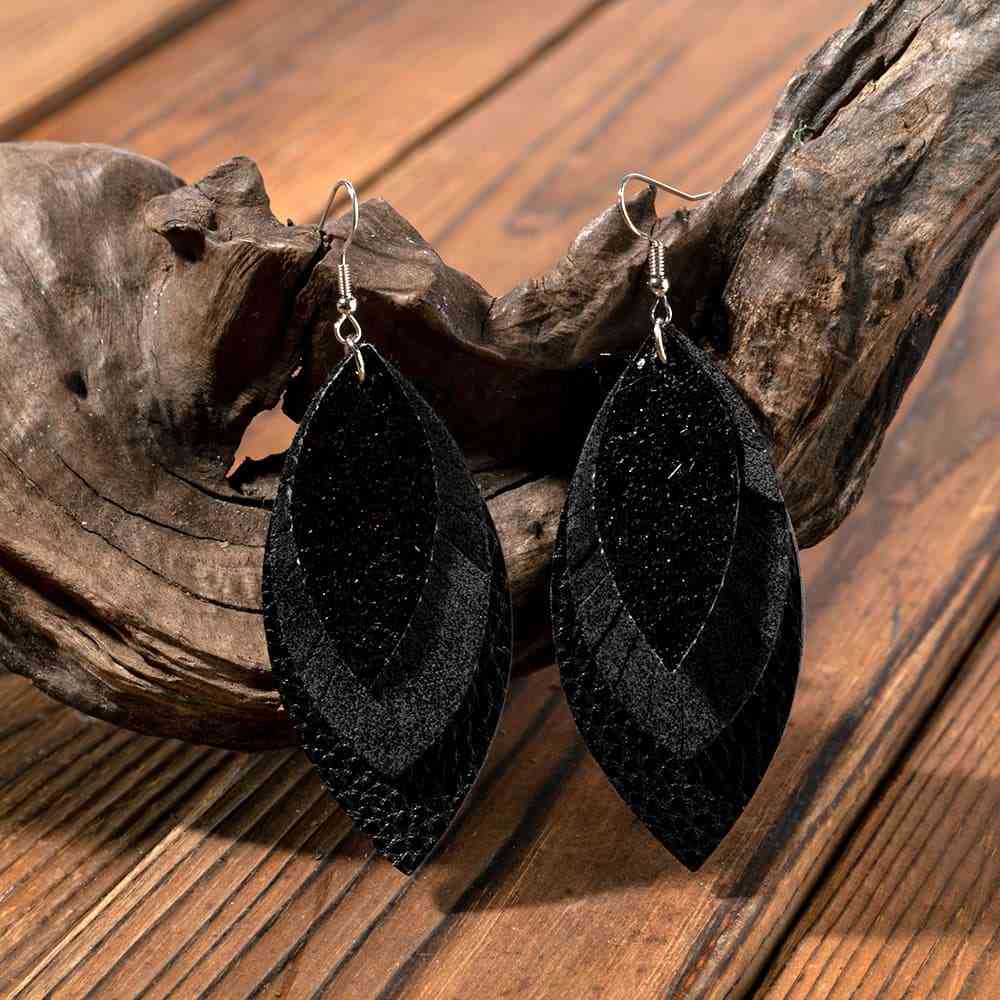 PU Leather Drop Earrings - Flyclothing LLC