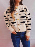 Color Block Button Front Cardigan - Flyclothing LLC