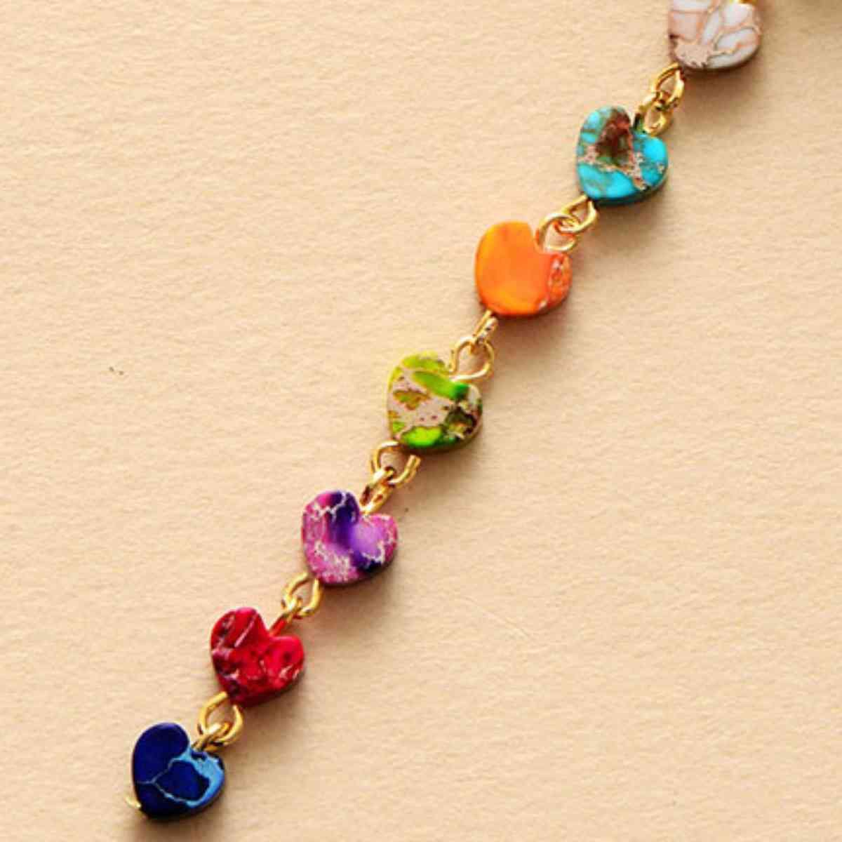 Heart Shape Natural Stone Necklace - Trendsi