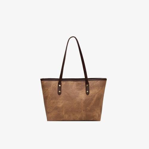 PU Leather Tote Bag - Trendsi