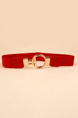 Circle Shape Buckle Zinc Alloy Buckle PU Leather Belt - Flyclothing LLC