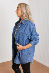 RISEN Jessica Denim Shacket - Trendsi