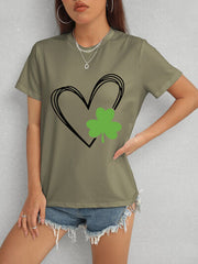 Heart Lucky Clover Short Sleeve T-Shirt - Flyclothing LLC