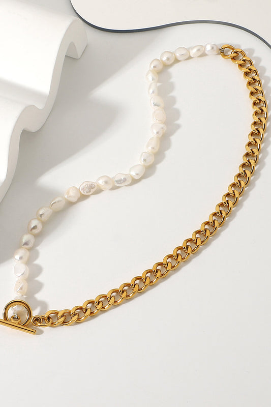 Dream Life Pearl Chunky Chain Necklace - Flyclothing LLC