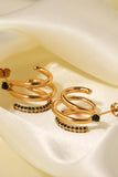 18K Gold Plated Cubic Zirconia Wrap C-Hoop Earrings - Flyclothing LLC