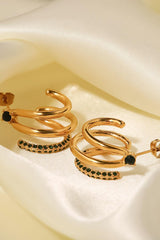 18K Gold Plated Cubic Zirconia Wrap C-Hoop Earrings - Trendsi