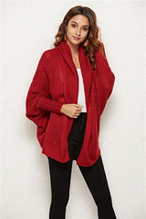 Open Front Batwing Sleeve Cardigan - Flyclothing LLC