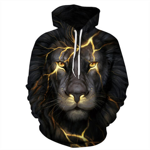 Full Size Animal Print Drawstring Hoodie with Pockets - Flyclothing LLC