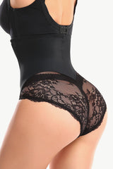 Full Size Spliced Lace Pull-On Shaping Shorts - Trendsi