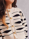 Color Block Button Front Cardigan - Flyclothing LLC