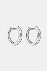 Moissanite 925 Sterling Silver Huggie Earrings - Flyclothing LLC