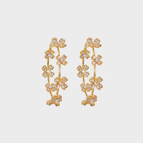 Circle Shape Rhinestone Alloy Earrings - Flyclothing LLC