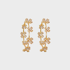 Circle Shape Rhinestone Alloy Earrings - Flyclothing LLC