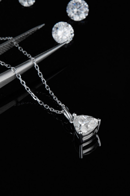 1 Carat Moissanite Pendant 925 Sterling Silver Necklace - Flyclothing LLC