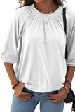 Gathered Detail Round Neck T-Shirt