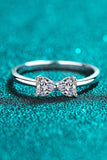 Moissanite Bow Rhodium-Plated Ring - Flyclothing LLC