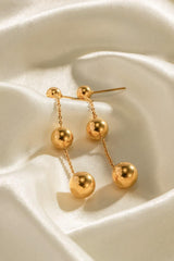 Ball Bead and Chain Stainless Steel Earrings - Trendsi