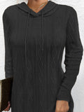 Drawstring Hooded Sweater Dress - Trendsi