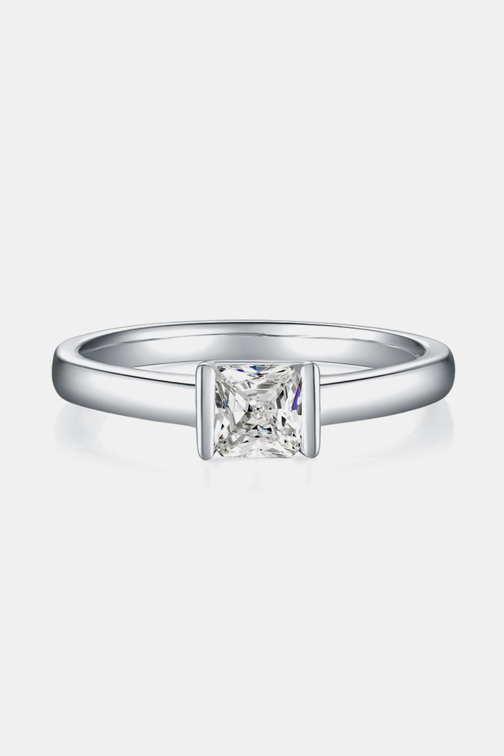 Moissanite 925 Sterling Silver Solitaire Ring - Flyclothing LLC