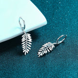 Moissanite Leaf 925 Sterling Silver Earrings - Flyclothing LLC