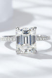 Emerald Cut 4 Carat Moissanite Side Stone Ring - Flyclothing LLC