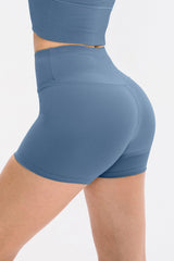 Slim Fit Wide Waistband Sports Shorts - Flyclothing LLC