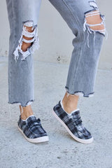 Forever Link Plaid Plush Flat Sneakers - Flyclothing LLC