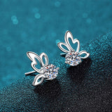 1 Carat Moissanite Butterfly Shape Earrings - Flyclothing LLC