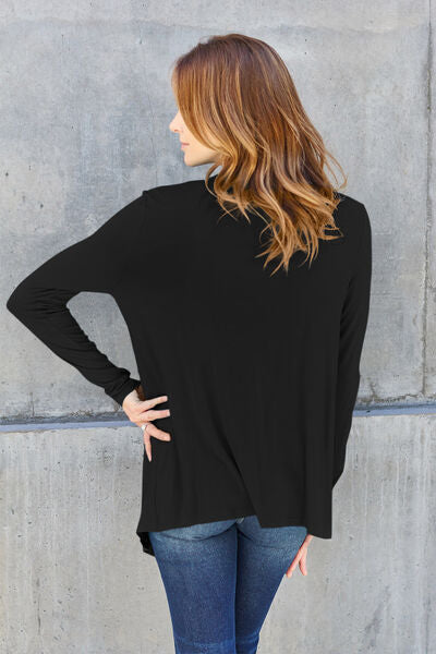 Basic Bae Full Size Open Front Long Sleeve Cover Up - Flyclothing LLC