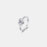 Moissanite Heart 925 Sterling Silver Ring - Flyclothing LLC