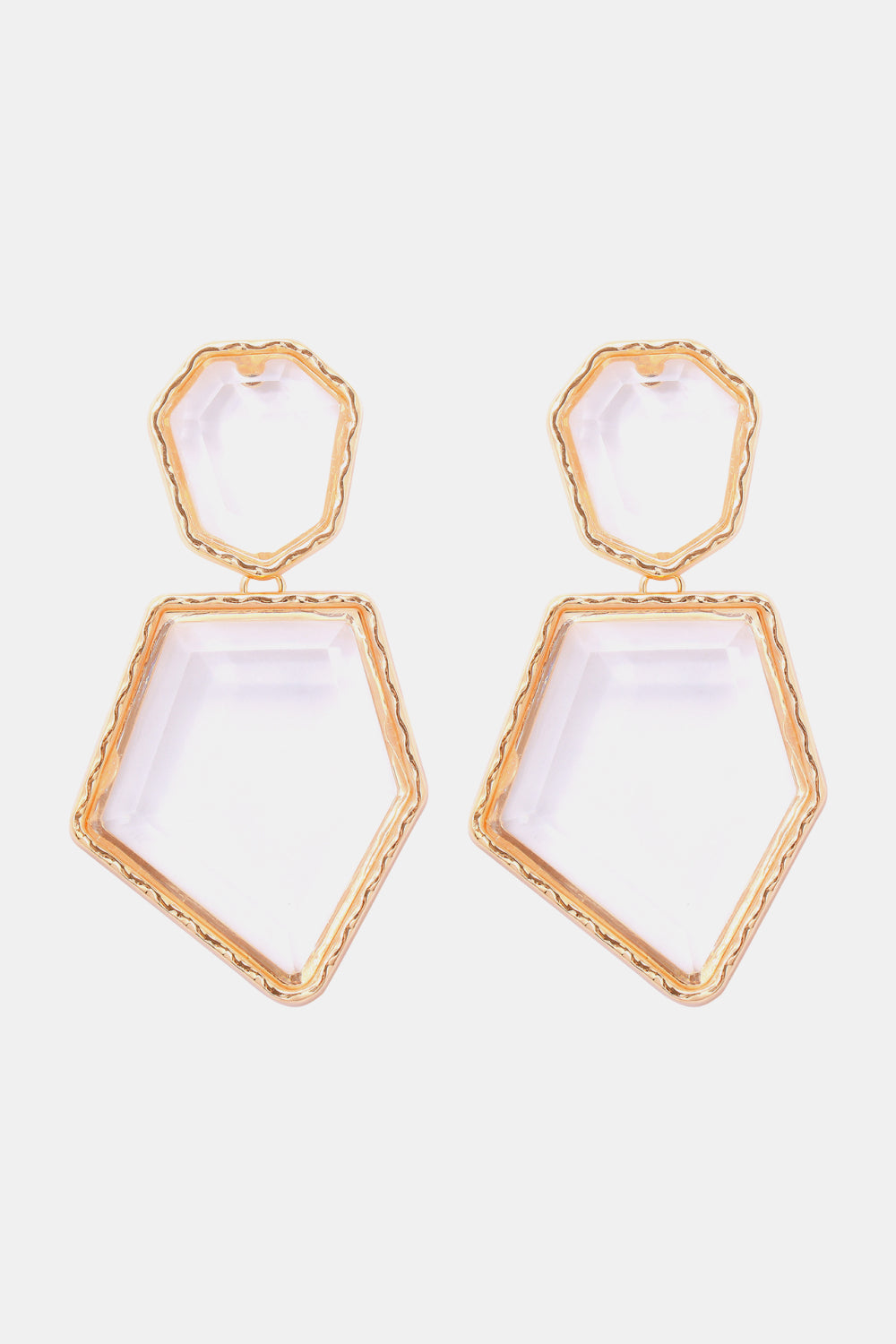 Geometrical Shape Zinc Alloy Frame Resin Dangle Earrings - Flyclothing LLC