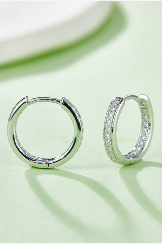 Moissanite 925 Sterling Silver Huggie Earrings - Flyclothing LLC