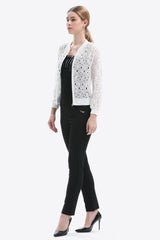 Openwork Zip Up Jacket - Flyclothing LLC