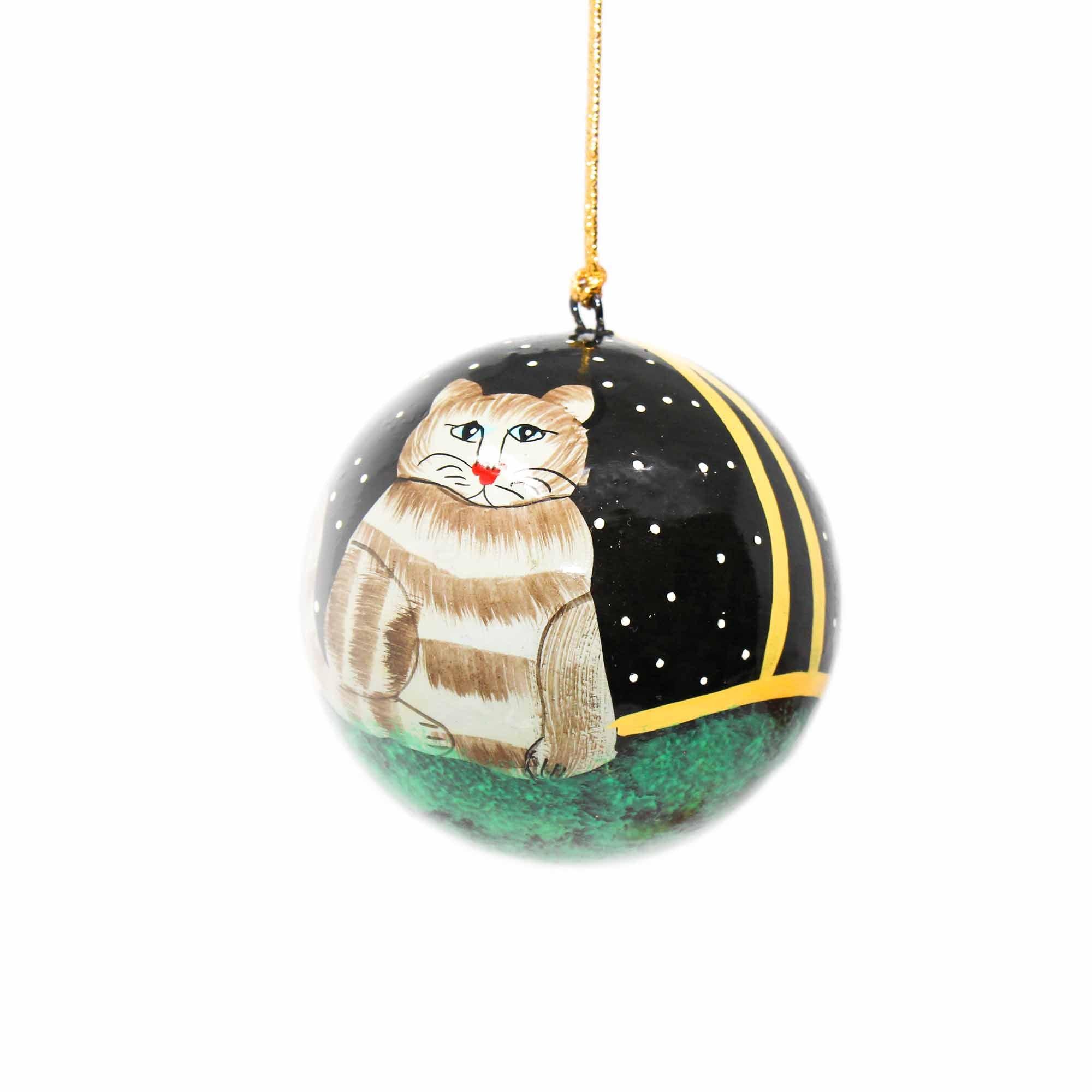 Handpainted Cat Ornaments, Set of 2 - Flyclothing LLC