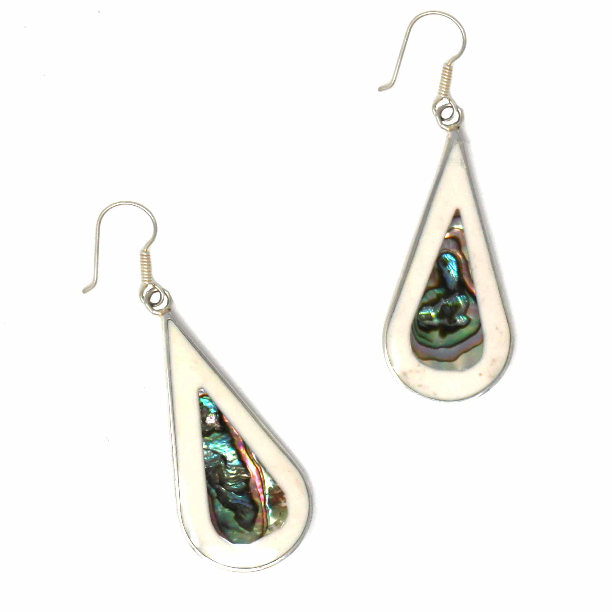 Teardrop Abalone and Mother of Pearl Drop Earrings - Flyclothing LLC