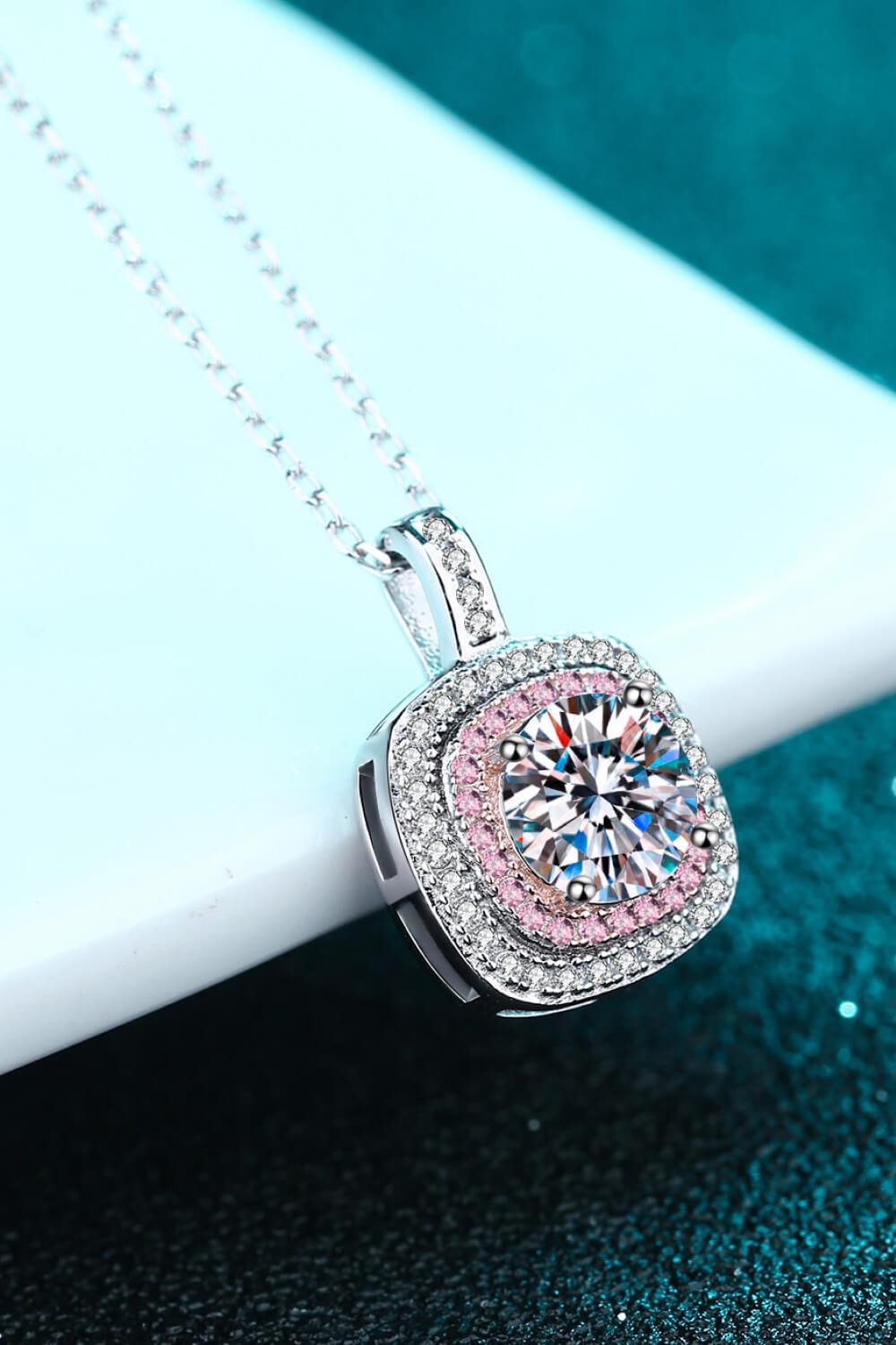 Moissanite Geometric Pendant Necklace - Flyclothing LLC