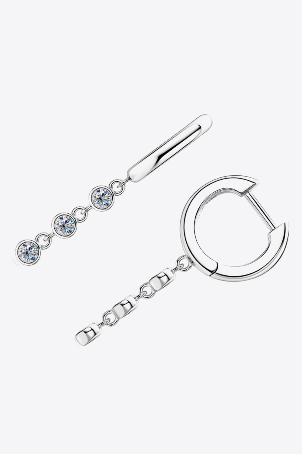 Moissanite Decor 925 Sterling Silver Earrings - Flyclothing LLC