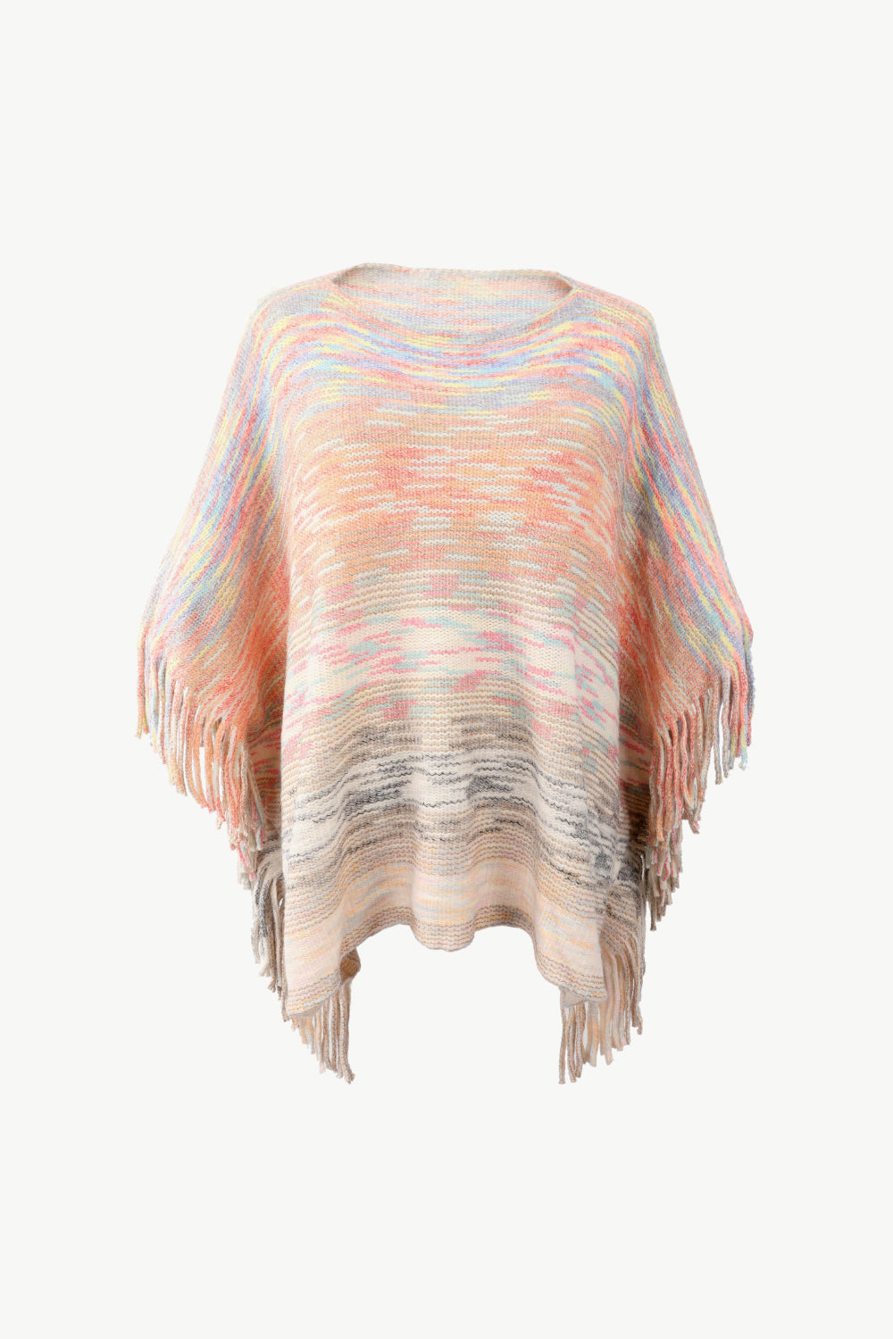 Round Neck Fringe Detail Sleeve Poncho – Flyclothing LLC