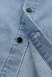 Button Down Collared Denim Jacket - Flyclothing LLC