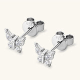 Moissanite 925 Sterling Silver Butterfly Stud Earrings - Flyclothing LLC