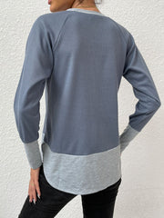 Waffle-knit Round Neck Raglan Sleeve Tee - Flyclothing LLC