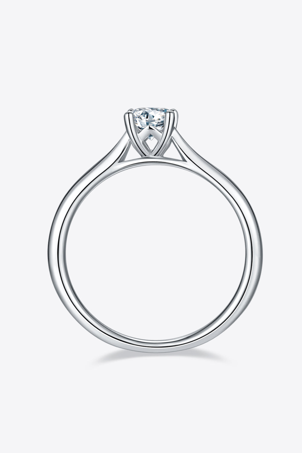 Moissanite 925 Sterling Silver Solitaire Ring - Flyclothing LLC