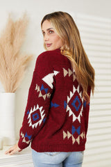 HEYSON Full Size Aztec Soft Fuzzy Sweater