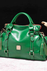 PU Leather Handbag with Tassels - Trendsi