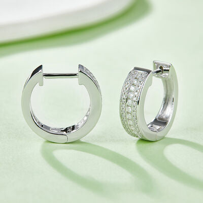 Moissanite 925 Sterling Silver Huggie Earrings - Flyclothing LLC