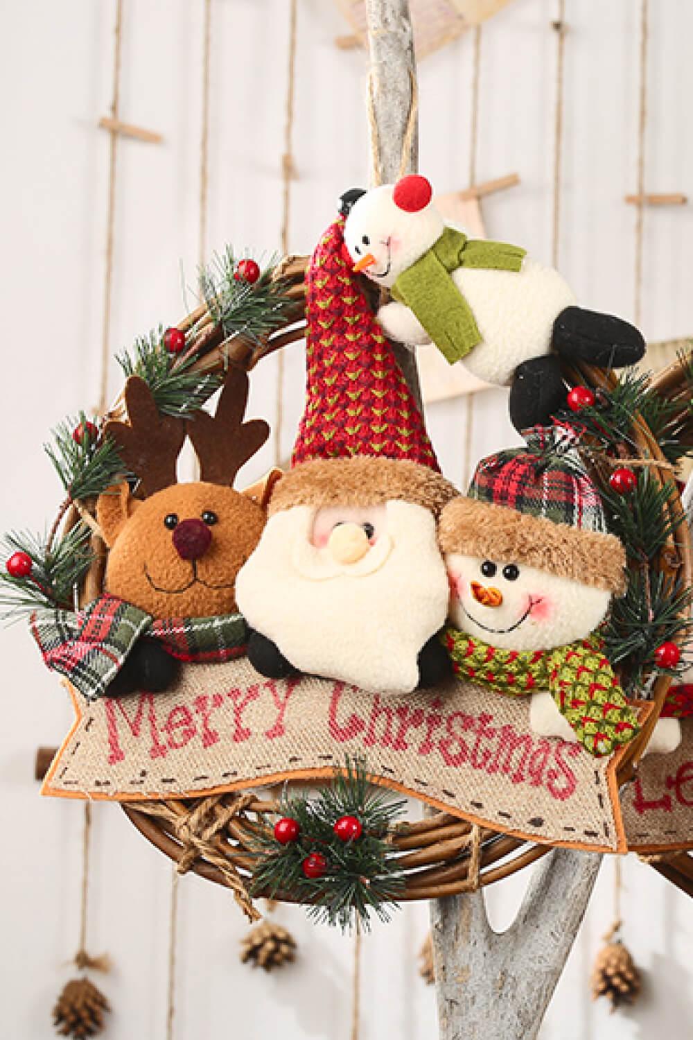 Christmas Rattan Wreath Gnome Ornaments - Flyclothing LLC