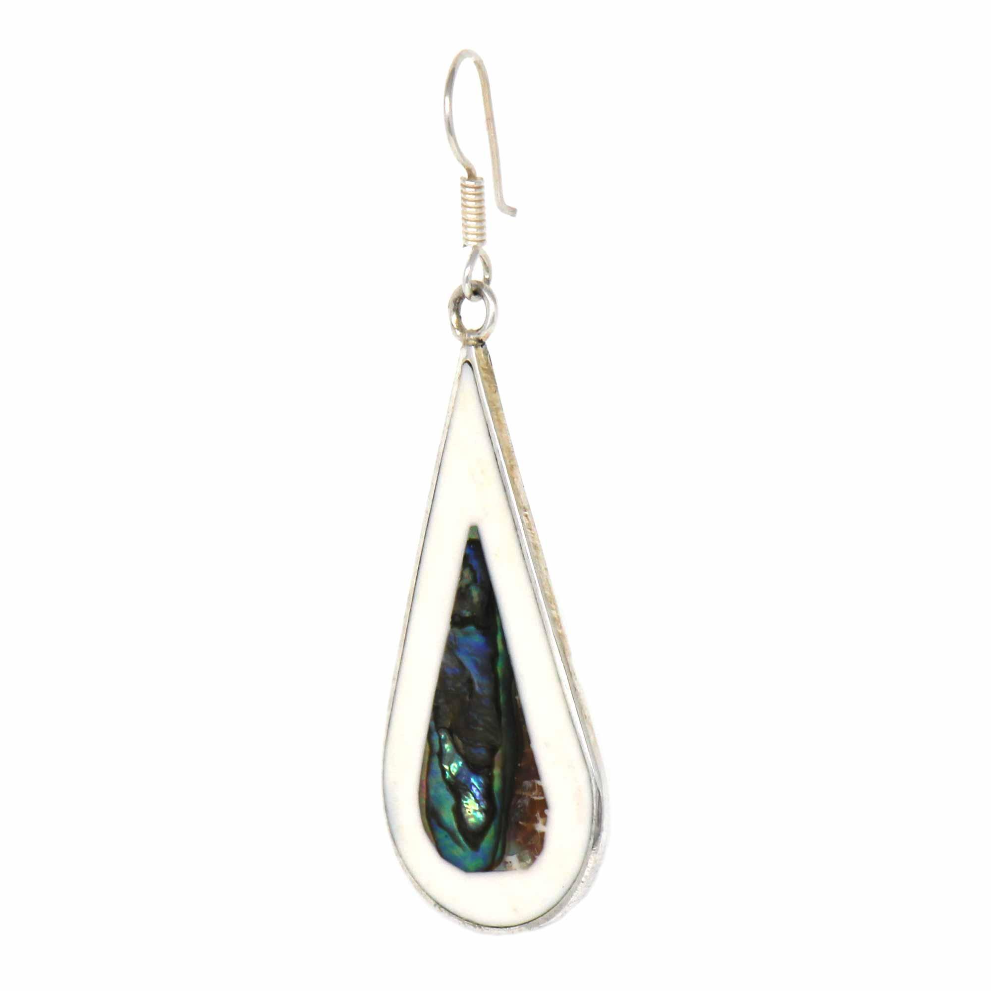 Teardrop Abalone and Mother of Pearl Drop Earrings - Flyclothing LLC